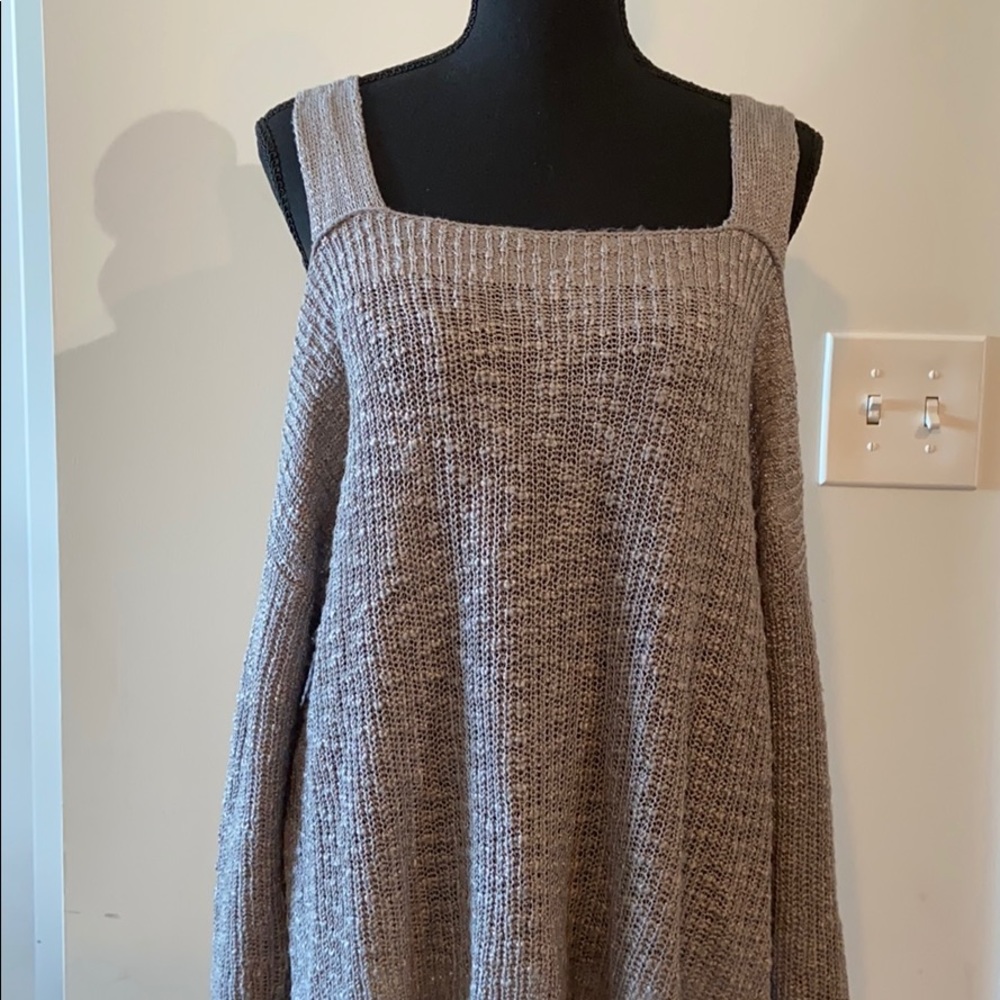 Grey Off the Shoulder Sweater Size S/M